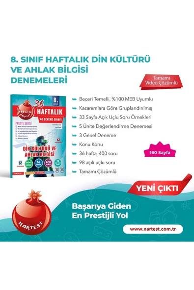 Nartest Yayınları Nartest 8. Sınıf Haftalık Denemeleri  Seti (Prestij Serisi) - Resim 5