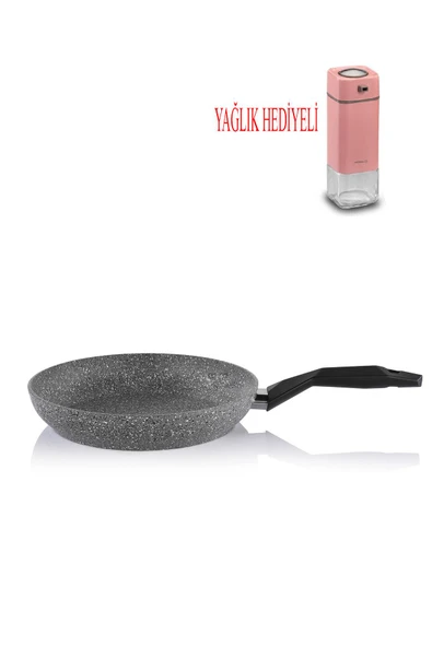 Cory Yanmaz Yapışmaz Granit Tava 30 CM ve Pembe Yağlık Sirkelik - 1