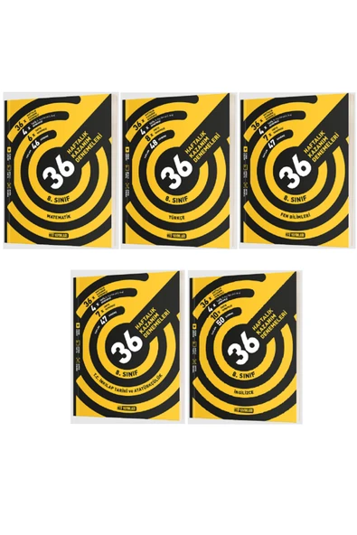 Evrensel İletişim Yayınları 8.Sınıf Hız Yayınları Matematik + Türkçe + Fen Bilimler 36 Haftalık Kazanım Denemeleri / 5 KİTAP SET ürün görseli