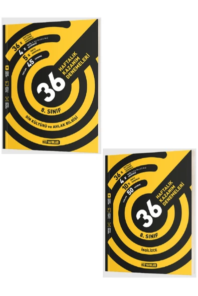 Evrensel İletişim Yayınları 8.Sınıf Hız Yayınları Din Kültürü + İngilizce 36 Haftalık Kazanım Denemeleri / 2 KİTAP - Güncel ürün görseli
