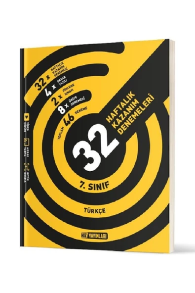 Evrensel İletişim Yayınları 7.Sınıf Hız Yayınları Fen Bilimleri + Türkçe 32 Haftalık Kazanım Denemeleri / 2 KİTAP / YENİ - Resim 3