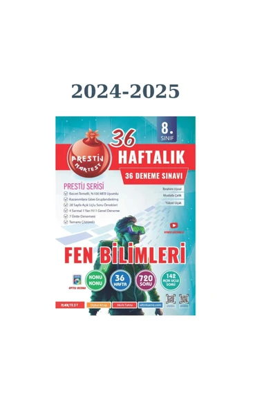 Nartest Yayınları 8. Sınıf Haftalık Fen Bilimleri Denemeleri (Prestij Serisi)2025 - 1