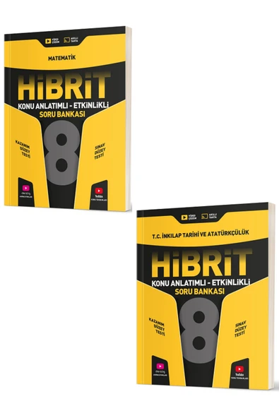 Evrensel İletişim Yayınları 8.Sınıf Hız Yayınları HİBRİT Matematik + İnkılap Tarihi Konu Etkinlikli Soru Bankaları / 2 KİTAP ürün görseli