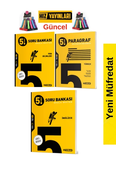 Hız ve Renk Yayınları Hız 5.Sınıf Yeni Müfredat Fen-Paragraf-İngilizce Soru Bankası Seti+Kalemlik ürün görseli