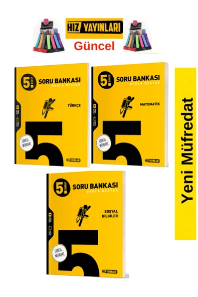 Hız ve Renk Yayınları Hız 5.Sınıf Yeni Müfredat Matematik -Türkçe-Sosyal-Soru Bankası Seti+Kalemlik ürün görseli