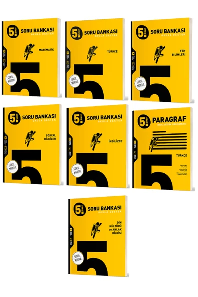 Evrensel İletişim Yayınları 5.Sınıf Hız Yayınları Matematik + Türkçe + Fen + Din Soru Bankaları / Güncel Müfredat / 7 KİTAP SET ürün görseli