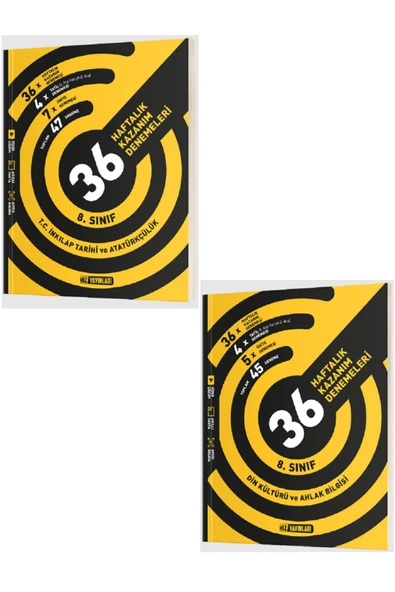 Evrensel İletişim Yayınları 8.Sınıf Hız Yayınları İnkılap Tarihi + Din Kültürü 36 Haftalık Kazanım Denemeleri / 2 KİTAP - Güncel ürün görseli