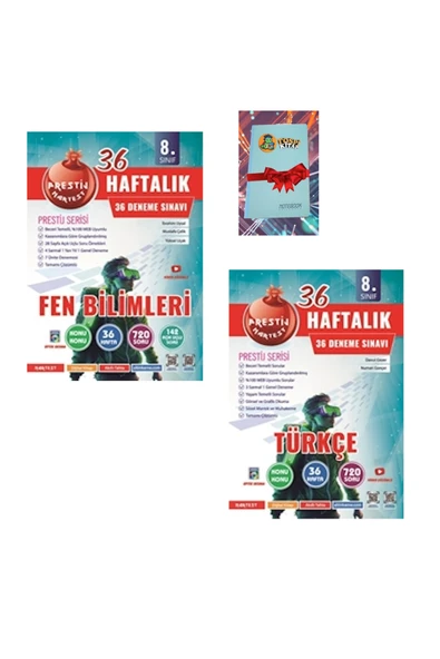 Nartest Yayınları 8. Sınıf Haftalık FEN BİLİMLERİ + TÜRKÇE Denemeleri (DEFTER HEDİYE) ürün görseli