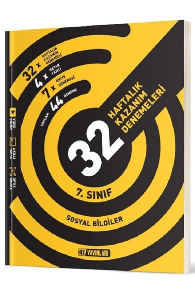 Evrensel İletişim Yayınları 7.Sınıf Hız Yayınları Matematik Türkçe Fen Sosyal Bilgiler 32 Haftalık Kazanım Denemeleri / 4 KİTAP - 5