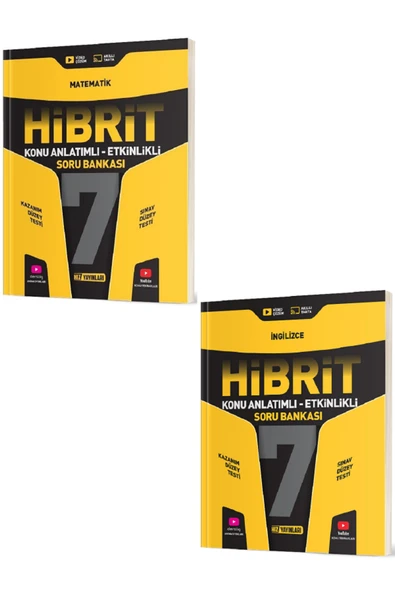 Evrensel İletişim Yayınları 7.Sınıf Hız Yayınları HİBRİT Matematik + İngilizce Konu Anlatımlı Etkinlikli Soru Bankası / 2 KİTAP ürün görseli