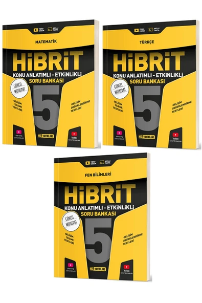 Evrensel İletişim Yayınları 5.Sınıf Hız Yayınları HİBRİT Matematik + Türkçe Konu Anlatımlı Etkinlikli Soru Bankaları / 3 KİTAP ürün görseli