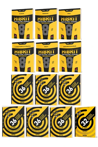 Evrensel İletişim Yayınları 8.Sınıf Hız Yayınları HİBRİT Konu Anlatım Soru + Hız Yayınları 36 Haftalık Denemeleri / 13 KİTAP SET ürün görseli