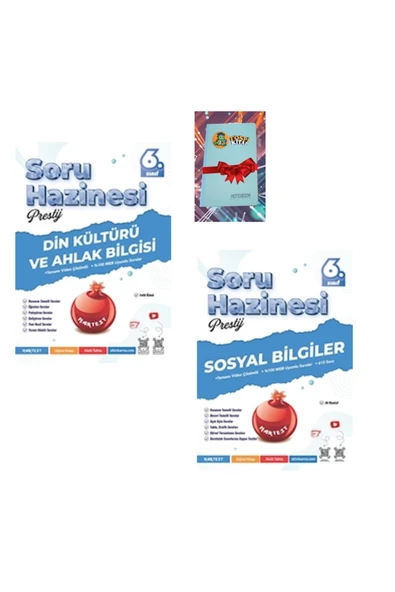 Nartest Yayınları 6. Sınıf Prestij DİN KÜLTÜRÜ + SOSYAL BİLGİLER Soru Hazinesi (DEFTER HEDİYE) ürün görseli