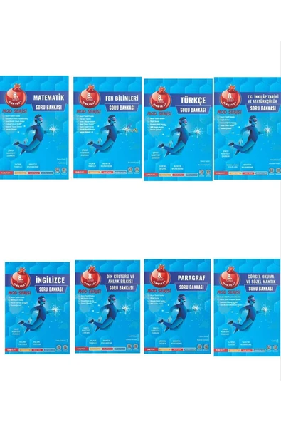 Nartest Yayınları Nartest 8.sınıf Mod Türkçe Mat Fen İnkılap İng Din Paragraf Mantık Soru Bankası 8 Kitap 2023 2024 ürün görseli