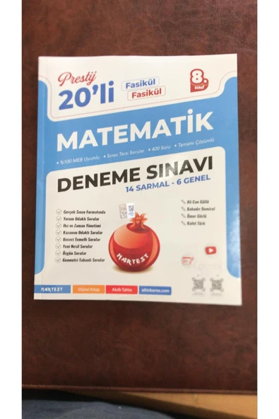 Nartest Yayınları NARTEST 8. Sınıf Prestij Matematik 20'li Deneme Sınavı ürün görseli