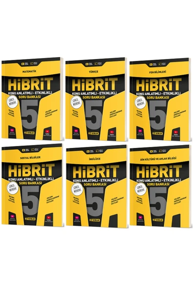 Evrensel İletişim Yayınları 5.Sınıf Hız Yayınları HİBRİT Matematik + Türkçe + Fen Konu Anlatımlı Etkinlikli Soru / 6 KİTAP SET ürün görseli