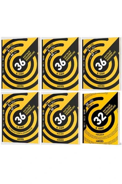 Evrensel İletişim Yayınları 8.Sınıf Hız Yayınları Matematik + Türkçe + Paragraf 36 Haftalık Kazanım Denemeleri / 6 KİTAP SET ürün görseli