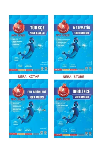 Nartest Yayınları Nartest 8. Sınıf Yeni Nesil Türkçe- Matematik- Fen Bilgisi- Ingilizce Mod Soru Bankaları(4LÜSET) - 1