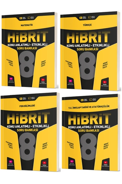 Evrensel İletişim Yayınları 8.Sınıf Hız Yayınları HİBRİT Matematik Konu Anlatımlı Etkinlikli Soru Bankaları / 4 KİTAP SET ürün görseli
