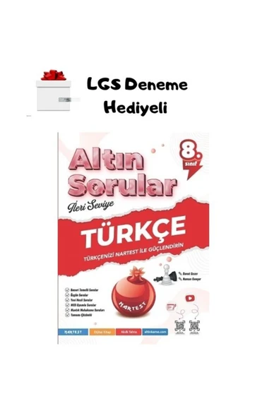 Nartest Yayınları Nartest 8. Sınıf Türkçe Altın Sorular + LGS Deneme Hediyeli - 1