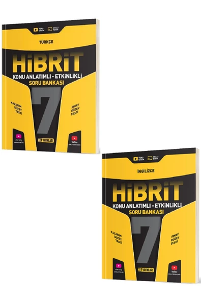 Evrensel İletişim Yayınları 7.Sınıf Hız Yayınları HİBRİT Türkçe + İngilizce Konu Anlatımlı Etkinlikli Soru Bankası / 2 KİTAP ürün görseli