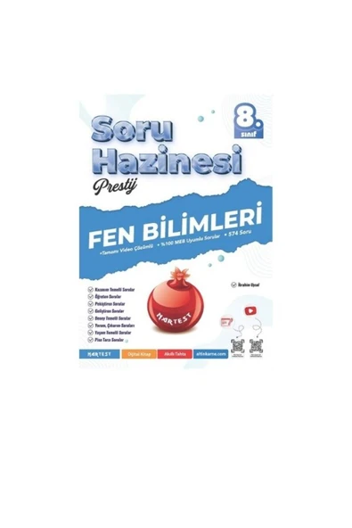 Nartest Yayınları Nartest 8.Sınıf Prestij Fen Bilimleri Soru Hazinesi + 1 LGS Deneme Hediyeli ürün görseli