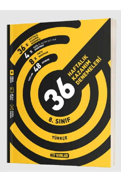 Evrensel İletişim Yayınları 8.Sınıf Hız Yayınları Türkçe + İngilizce 36 Haftalık Kazanım Denemeleri / 2 KİTAP - Güncel - Resim 2