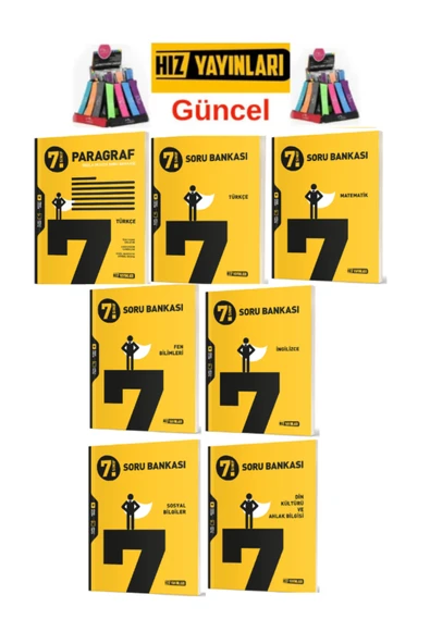 Hız ve Renk Yayınları Hız 7.Sınıf Yeni Müfredat Tüm Dersler 7 Kitap M-T-F-P-İ-S-D  Soru Bankası Seti+Kalemlik - 1