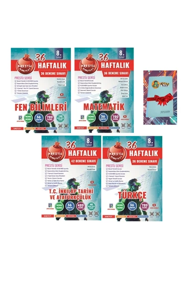 Nartest Yayınları 8. Sınıf Haftalık 4LÜ ANA DERSLER SETT Denemeleri (DEFTER HEDİYE) - 1