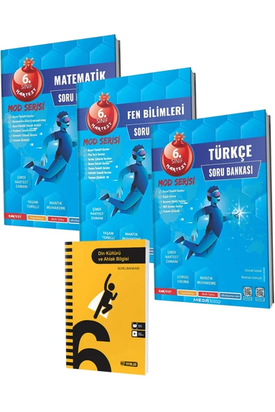 Nartest Yayınevi Nartest 6.Sınıf MOD SORU BANKASI SETİ Matematik Fen Türkçe 3 Kitap (Hız Din Kültürü SB Hediyeli) ürün görseli