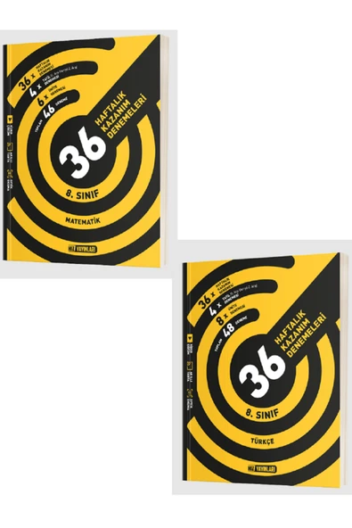 Evrensel İletişim Yayınları 8.Sınıf Hız Yayınları Matematik + Türkçe 36 Haftalık Kazanım Denemeleri / 2 KİTAP - Güncel ürün görseli
