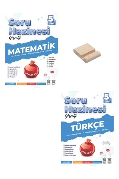 Nartest Yayınları 5. Sınıf Prestij Matematik ve Türkçe Soru Hazinesi + Telefon Tutucu ürün görseli