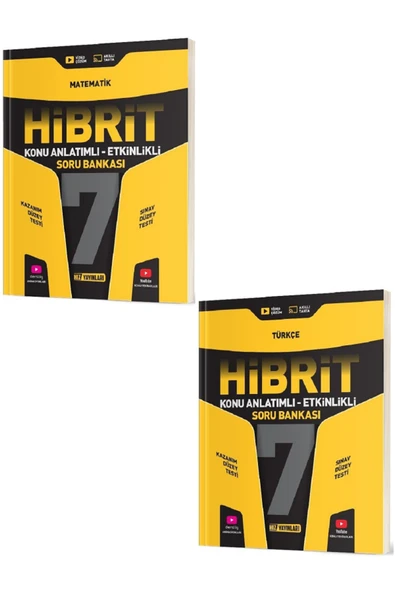 Evrensel İletişim Yayınları 7.Sınıf Hız Yayınları HİBRİT Matematik + Türkçe Konu Anlatımlı Etkinlikli Soru Bankası / 2 KİTAP SET ürün görseli
