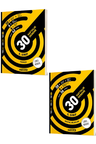 Evrensel İletişim Yayınları 5.Sınıf Hız Yayınları Türkçe + Sosyal Bilgiler 30 Haftalık Denemeleri / 2 KİTAP - Güncel YENİİ ürün görseli