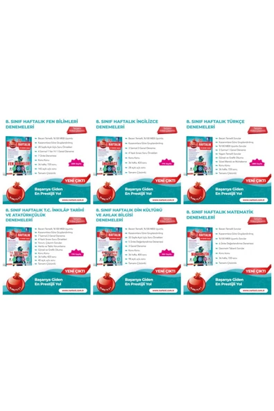 Nartest Yayınları Nartest 8. Sınıf Haftalık Denemeleri  Seti (Prestij Serisi) ürün görseli