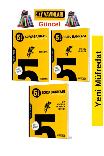Hız ve Renk Yayınları Hız 5.Sınıf Yeni Müfredat İngilizce-Din-Sosyal- Soru Bankası Seti+Kalemlik ürün görseli