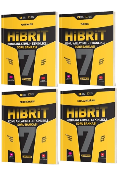 Evrensel İletişim Yayınları 7.Sınıf Hız Yayınları HİBRİT Matematik Türkçe Fen Bilimleri Konu Anlatımlı Etkinlikli Soru / 4 KİTAP ürün görseli