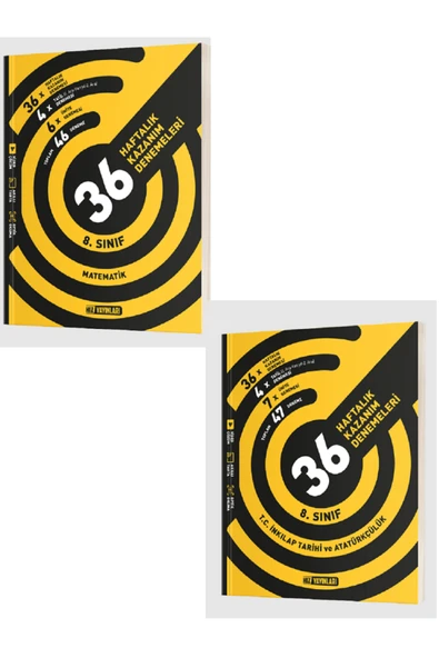 Evrensel İletişim Yayınları 8.Sınıf Hız Yayınları Matematik + İnkılap Tarihi 36 Haftalık Kazanım Denemeleri / 2 KİTAP - Güncel ürün görseli