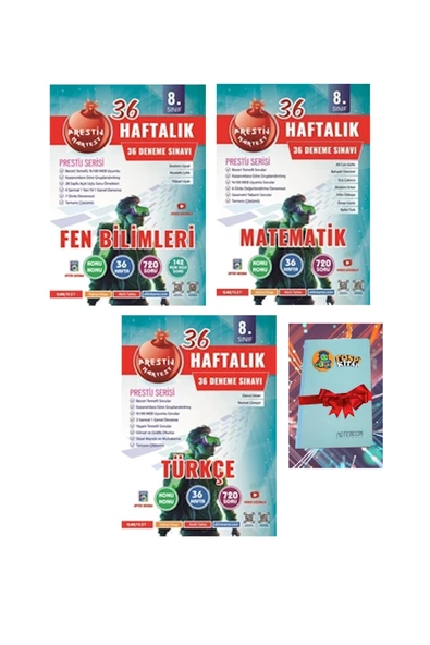 Nartest Yayınları 8. Sınıf Haftalık FEN BİLİMLERİ + MATEMATİK + TÜRKÇE Denemeleri (DEFTER HEDİYE) ürün görseli