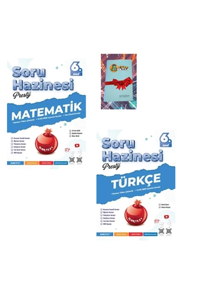 Nartest Yayınları 6. Sınıf Prestij MATEMATİK + TÜRKÇE Soru Hazinesi (DEFTER HEDİYE) ürün görseli