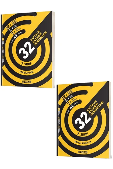 Evrensel İletişim Yayınları 7.Sınıf Hız Yayınları Fen Bilimleri + Sosyal Bilgiler 32 Haftalık Kazanım Denemeleri / 2 KİTAP SET ürün görseli
