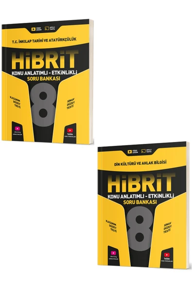Evrensel İletişim Yayınları 8.Sınıf Hız Yayınları HİBRİT İnkılap Tarihi + Din Kültürü Konu A Etkinlikli Soru Bankaları / 2 KİTAP ürün görseli