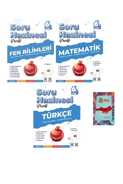 Nartest Yayınları 6. Sınıf Prestij FEN BİLİMLERİ + MATEMATİK + TÜRKÇE Soru Hazinesi (DEFTER HEDİYE) - 1