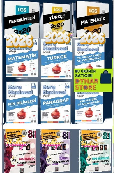 Nartest Yayınları 8. Sınıf Prestij Matematik Türkçe Fen İnkılap Din Paragraf Soru Hazinesi 2026 ürün görseli