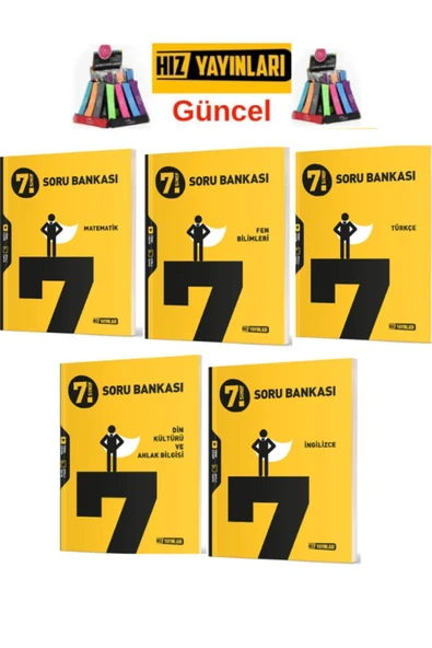 Hız ve Renk Yayınları Hız 7.Sınıf Yeni Müfredat Mat-Fen-Türkçe-Din-İngilizce Soru Bankası Seti+Kalemlik ürün görseli