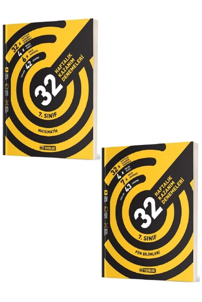 Evrensel İletişim Yayınları 7.Sınıf Hız Yayınları Matematik + Fen Bilimleri 32 Haftalık Kazanım Denemeleri / 2 KİTAP SET / YENİ - 1