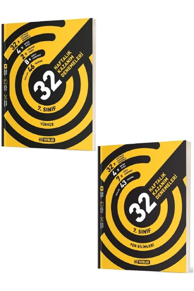 Evrensel İletişim Yayınları 7.Sınıf Hız Yayınları Türkçe + Fen Bilimleri 32 Haftalık Kazanım Denemeleri / 2 KİTAP SET ürün görseli