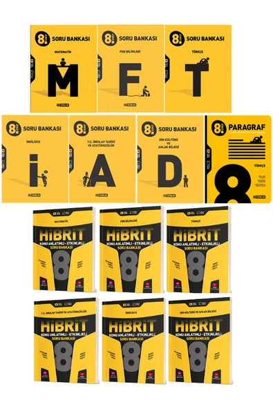 Evrensel İletişim Yayınları 8.Sınıf Hız Yayınları Soru Bankaları + 8.Sınıf Hız Yayınları Hibrit Etkinlik Soru Ban / 13 KİTAP SET ürün görseli