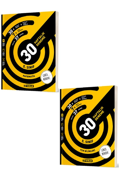 Evrensel İletişim Yayınları 5.Sınıf Hız Yayınları Matematik + Fen Bilimleri 30 Haftalık Denemeleri / 2 KİTAP - Güncel ürün görseli