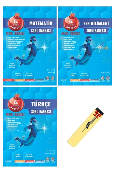 Nartest Yayınları 6. Sınıf Mod Serisi Matematik Fen Bilimleri ve Türkçe 3lü Set Soru Bankası ürün görseli